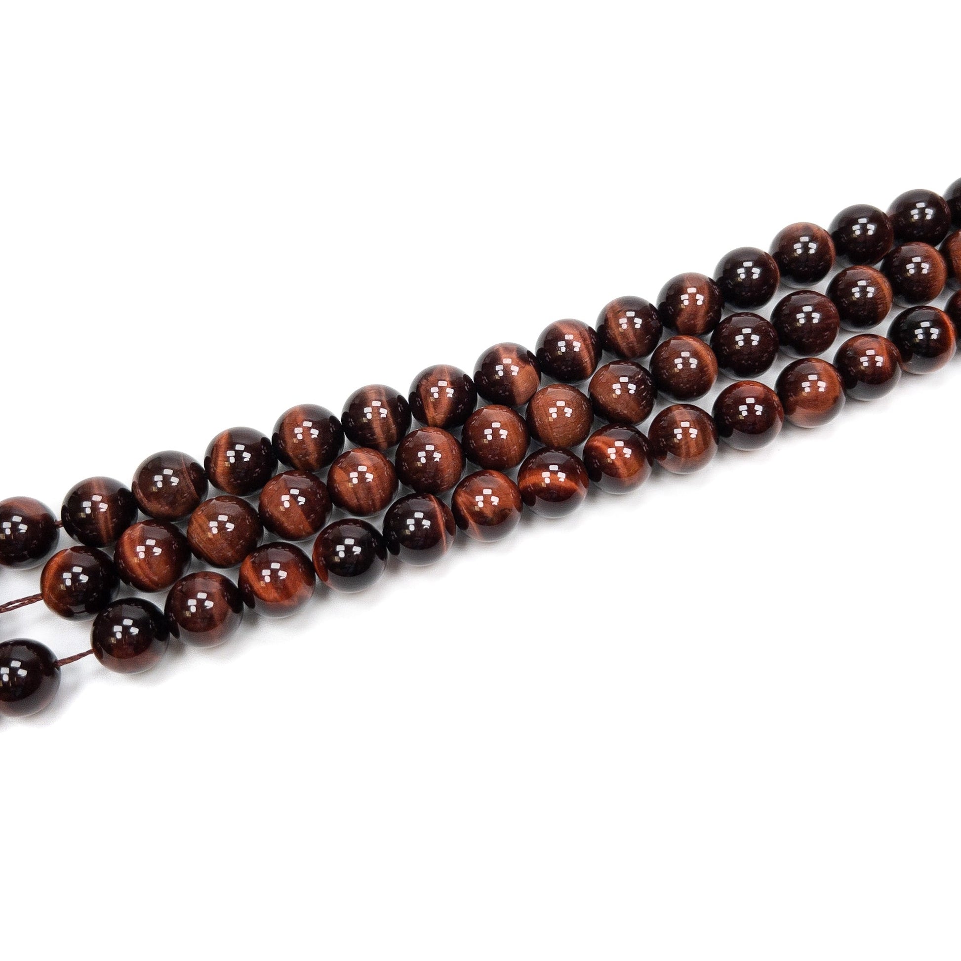 Red Tiger Eye 12mm Round Bead - 8" Strand