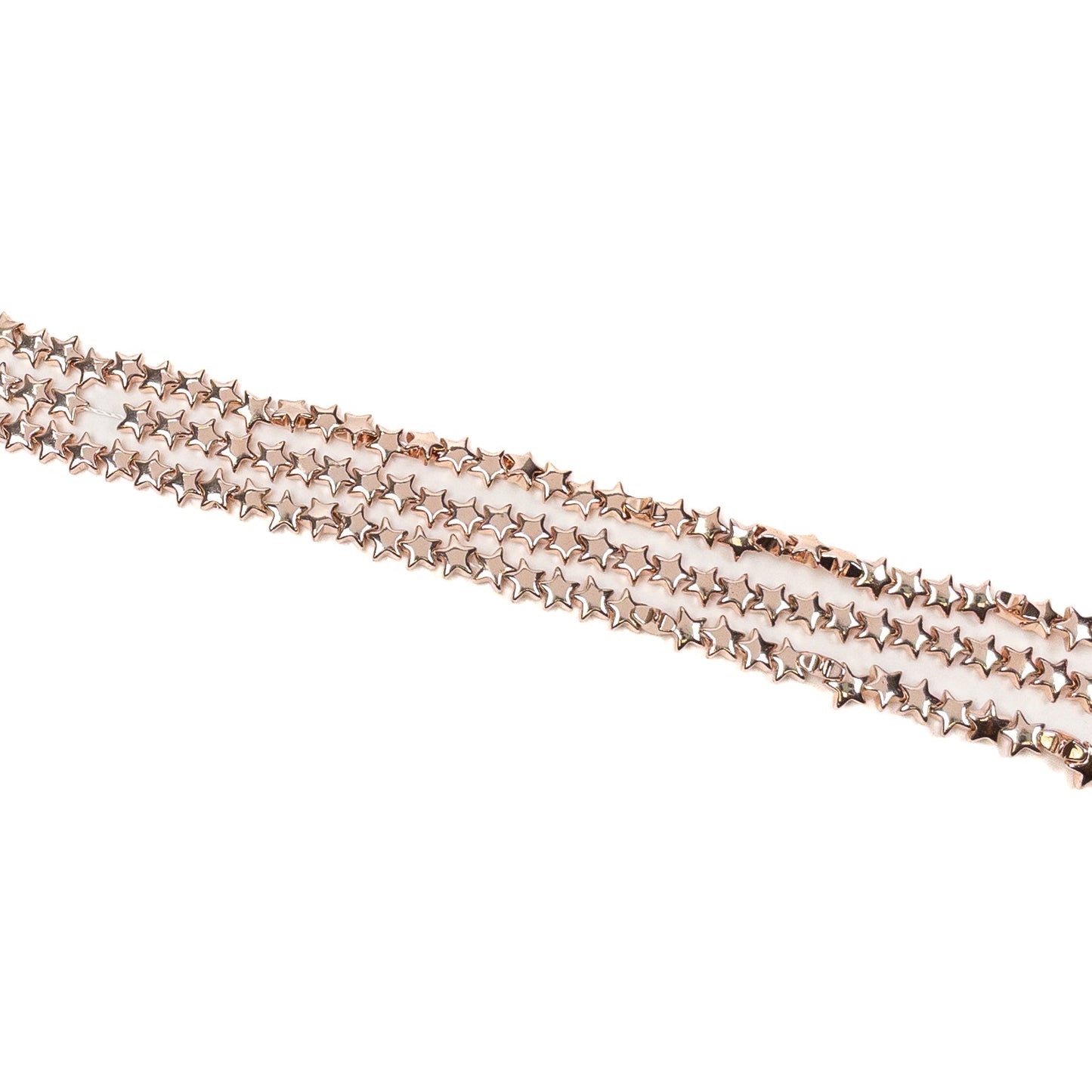 Rose Gold Color Plated Hematine 6mm Star Bead - 7.25" Strand