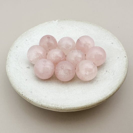 Rose Quartz 10mm Smooth Round Bead - 1 ea. (P3114)