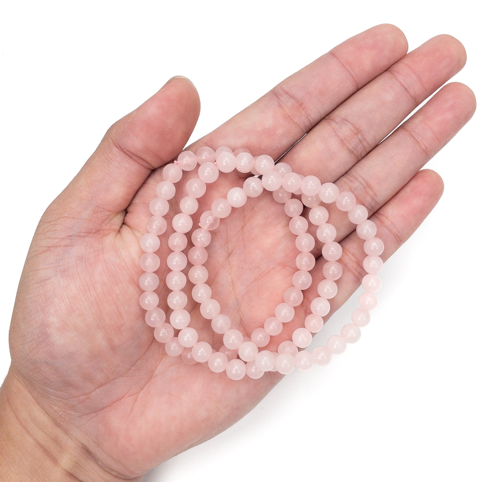 Rose Quartz 6mm Round Bead Stretchy Bracelet