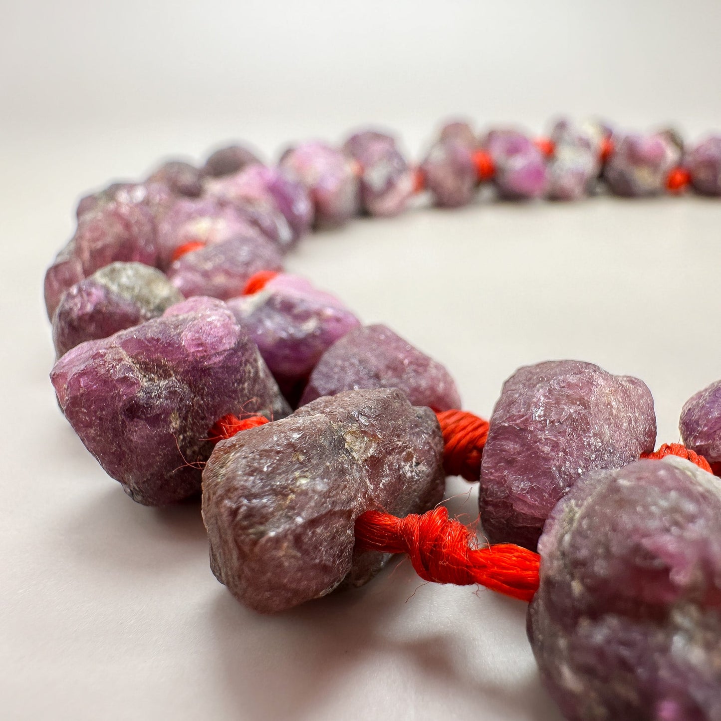 Ruby Chunky Rough Nugget Bead - 7.5" Strand (GEM1851)