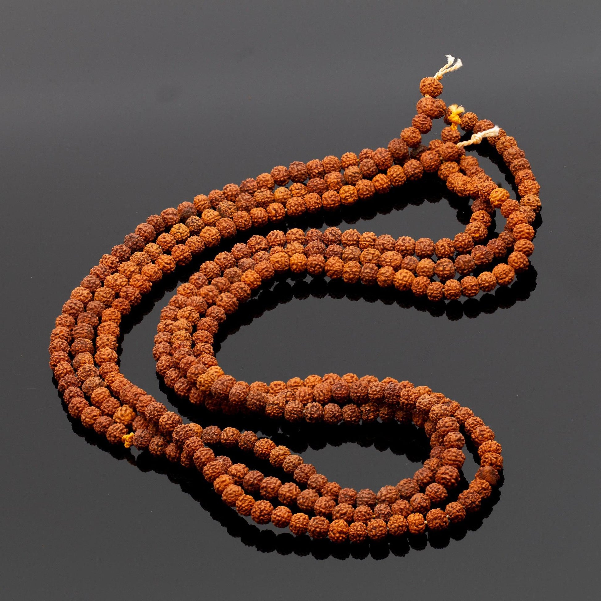 Rudraksha 4mm Round Bead - 18" Strand