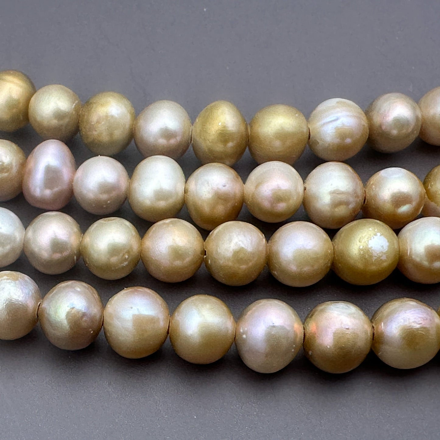 Sage Rose 8mm Potato with Large Hole Freshwater Pearl Bead (GEM1813/P2441)