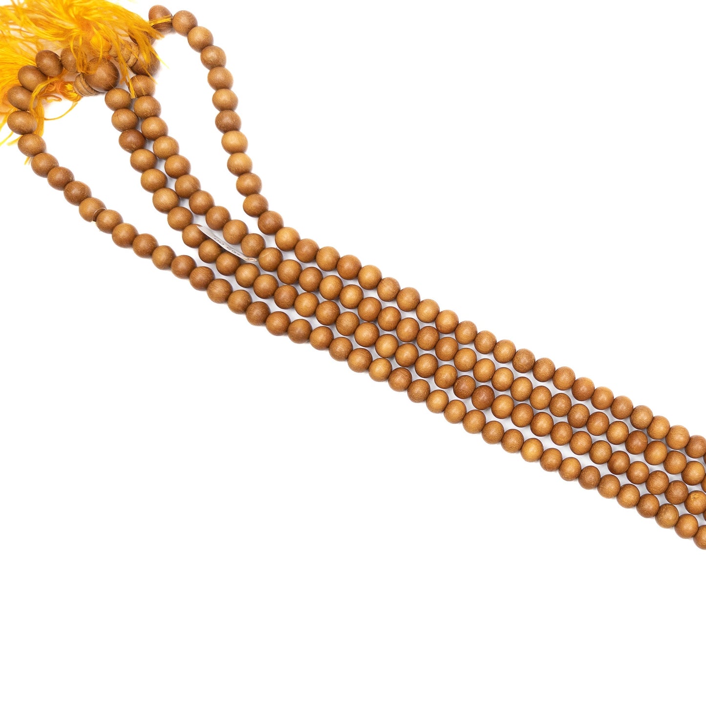 Sandalwood 10mm Round Bead - Full 108-Bead Mala (36" Strand)-The Bead Gallery Honolulu