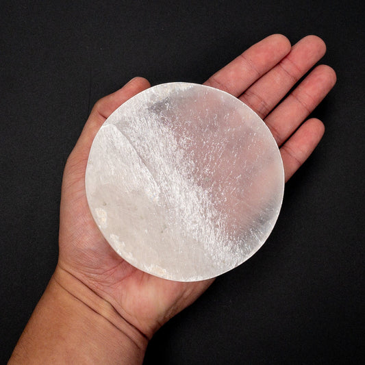 Selenite 4" Round Slab Charging Plate Specimen