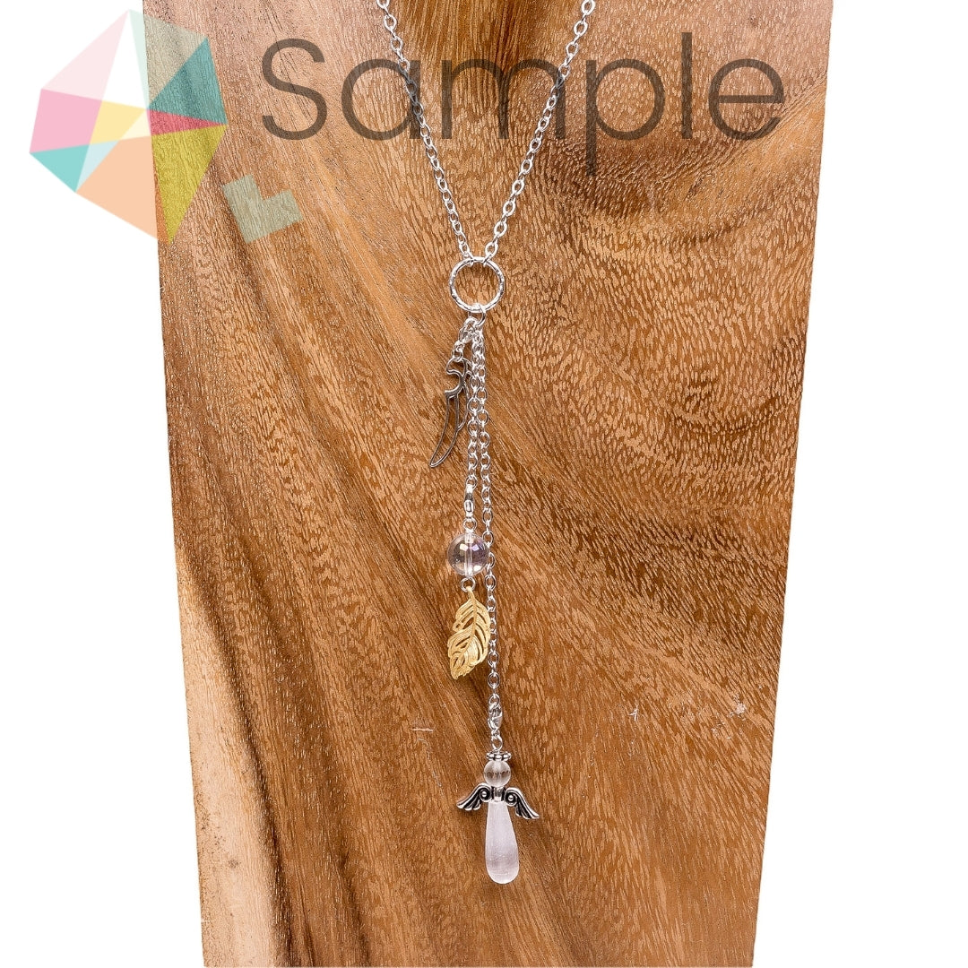 Selenite Angel Charm Kit (3 Metal Colors Available) - 1 Angel