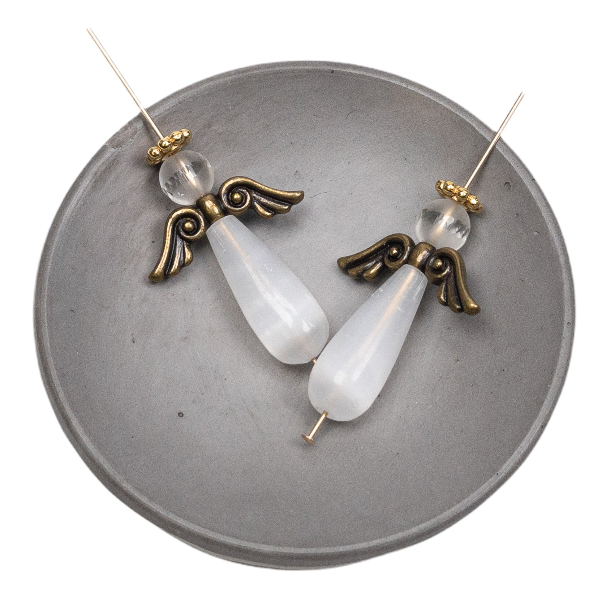 Selenite Angel Charm Kit (3 Metal Colors Available) - 1 Angel