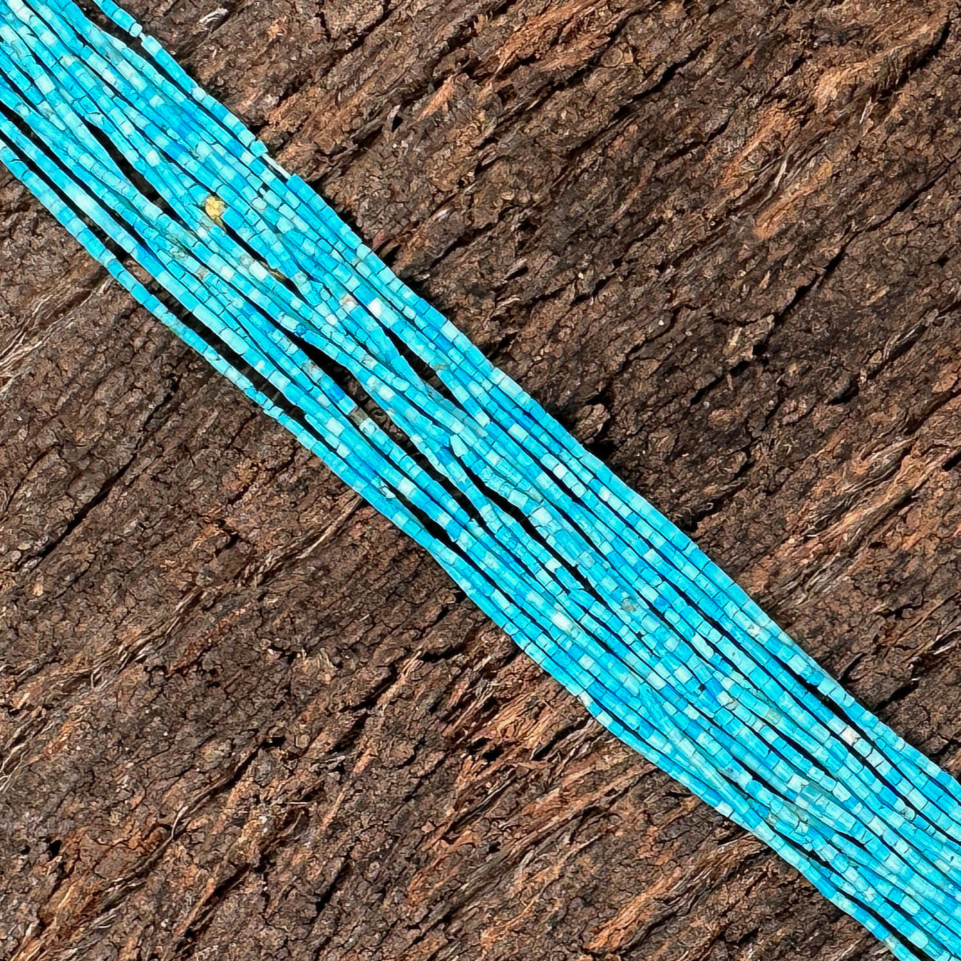 Sleeping Beauty Turquoise 1mm Thin Tube Bead - 14.75" strand-The Bead Gallery Honolulu