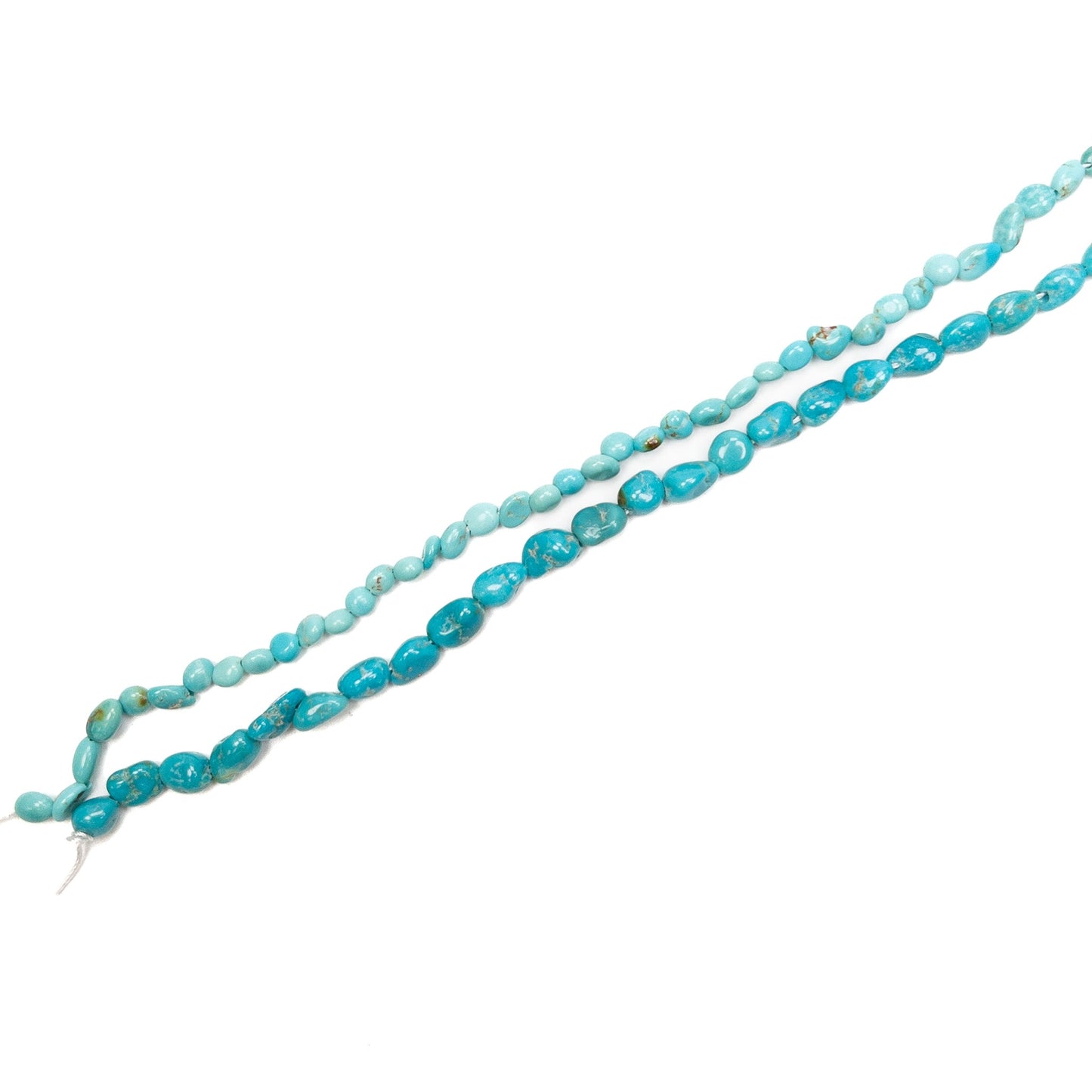 Sleeping Beauty Turquoise Small Tumbled Nugget Bead - 8" Strand