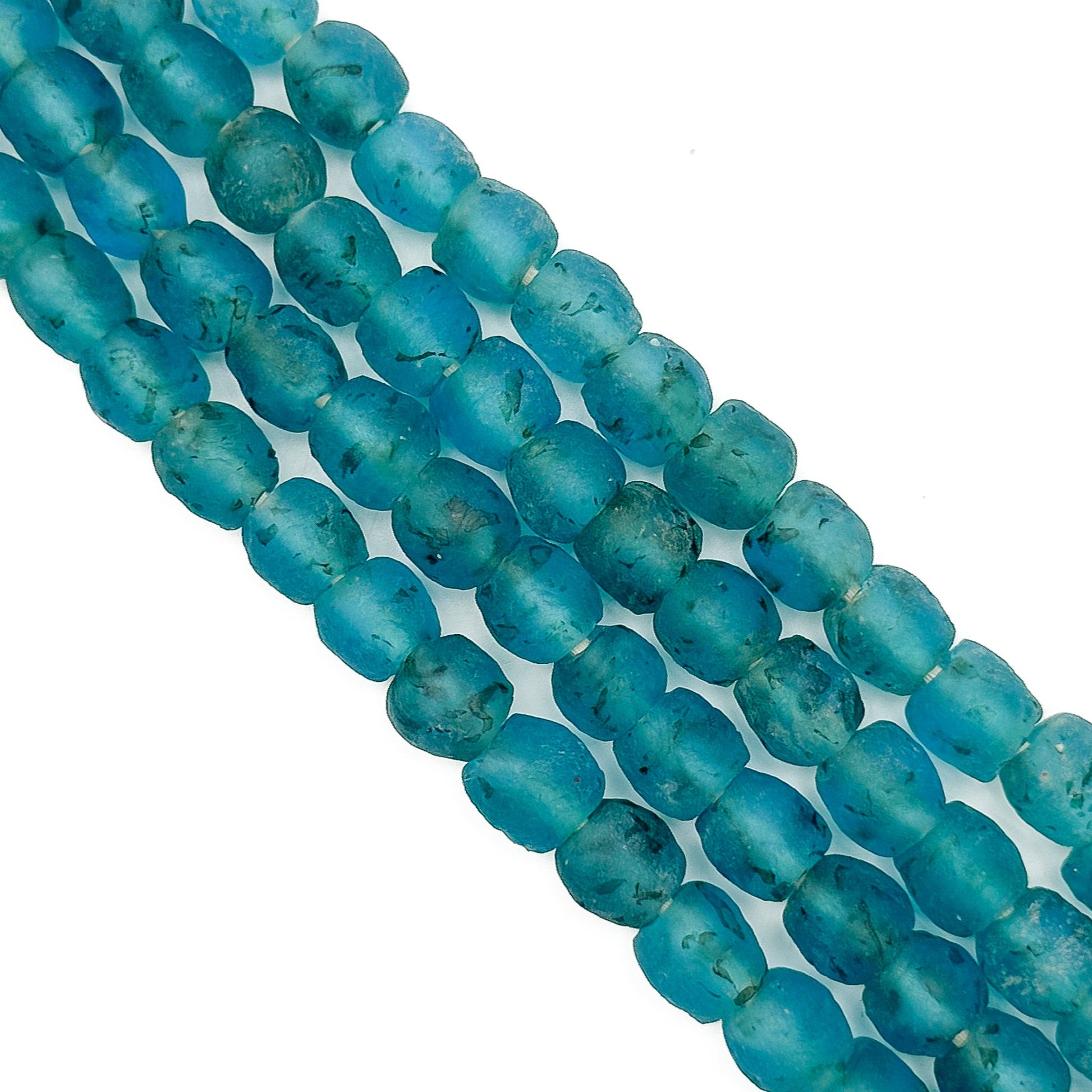 Smoky Aqua 10mm African Recycled Glass Bead (2 Quantities Available)-The Bead Gallery Honolulu