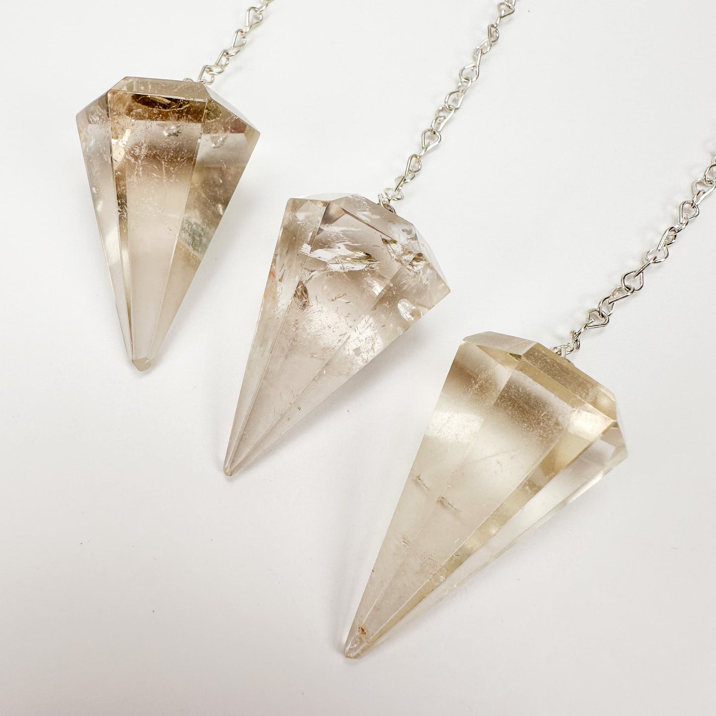 Smoky Quartz Pendulum with Silver Tone Chain - 1 pc.-The Bead Gallery Honolulu