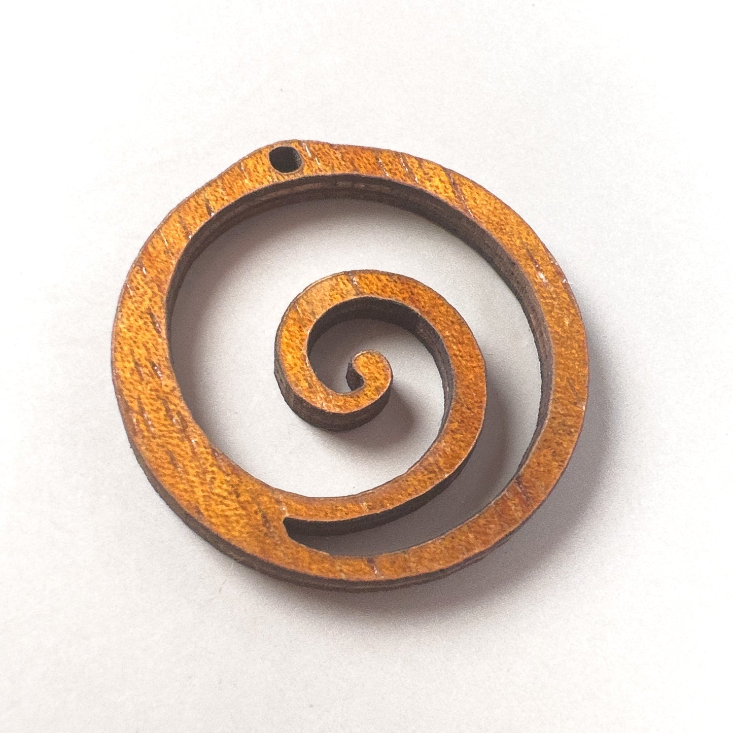 Spiral Wave Koa Charm (P702)