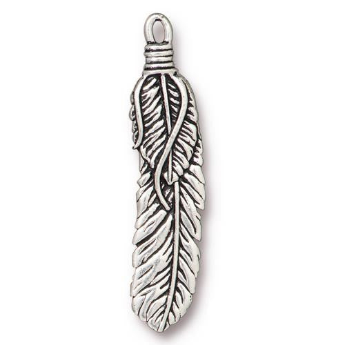 Stacked Feather Charm (4 Colors Available) - 1 pc.