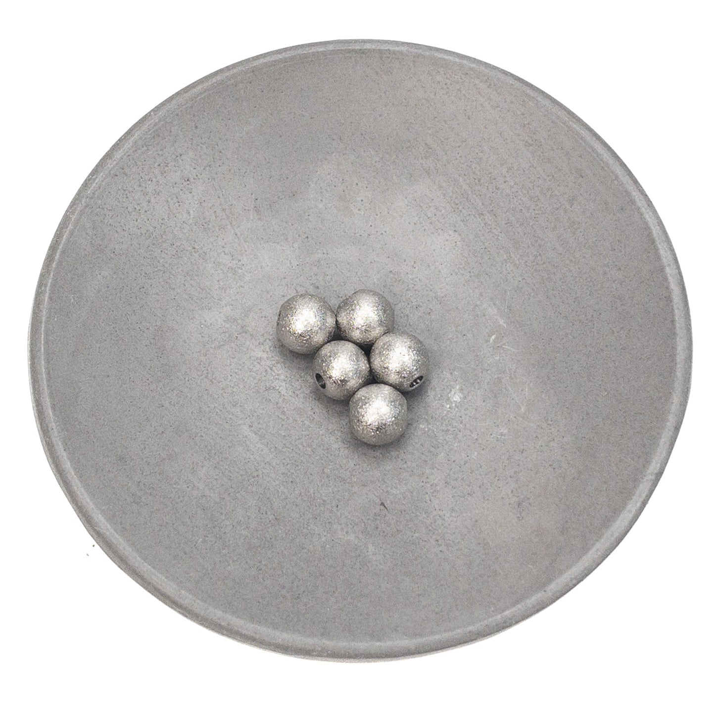 Stardust 6mm Round Large-Hole Bead (Stainless Steel) - 5 pcs.