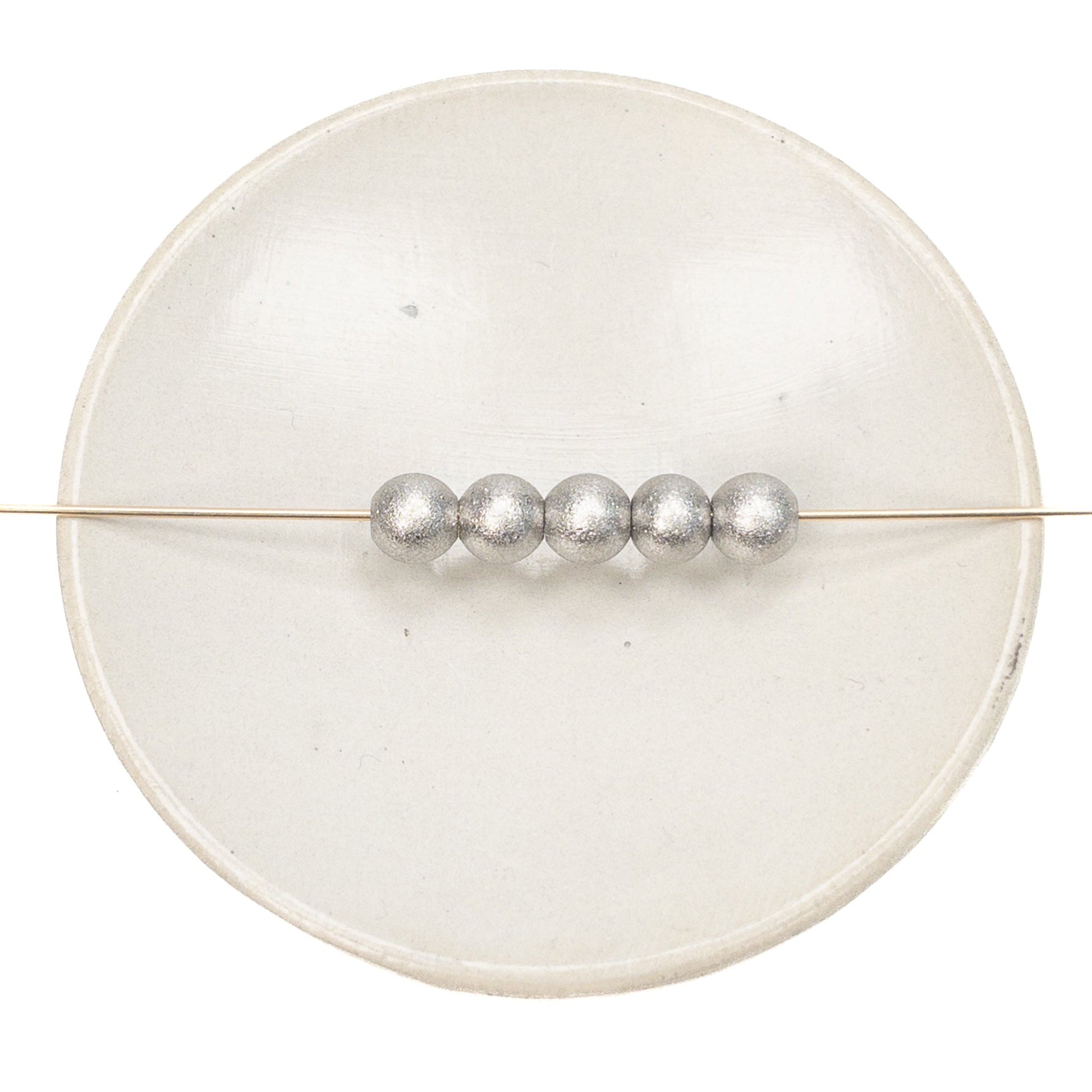 Stardust 6mm Round Large-Hole Bead (Stainless Steel) - 5 pcs.