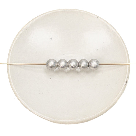 Stardust 6mm Round Large-Hole Bead (Stainless Steel) - 5 pcs.