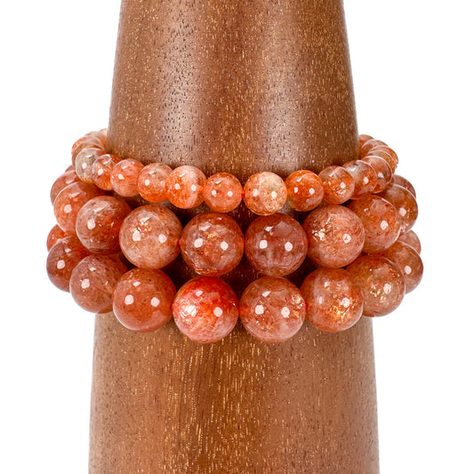 Sunstone Smooth Round Bead (3 Sizes) - 1 pc. (P3224)