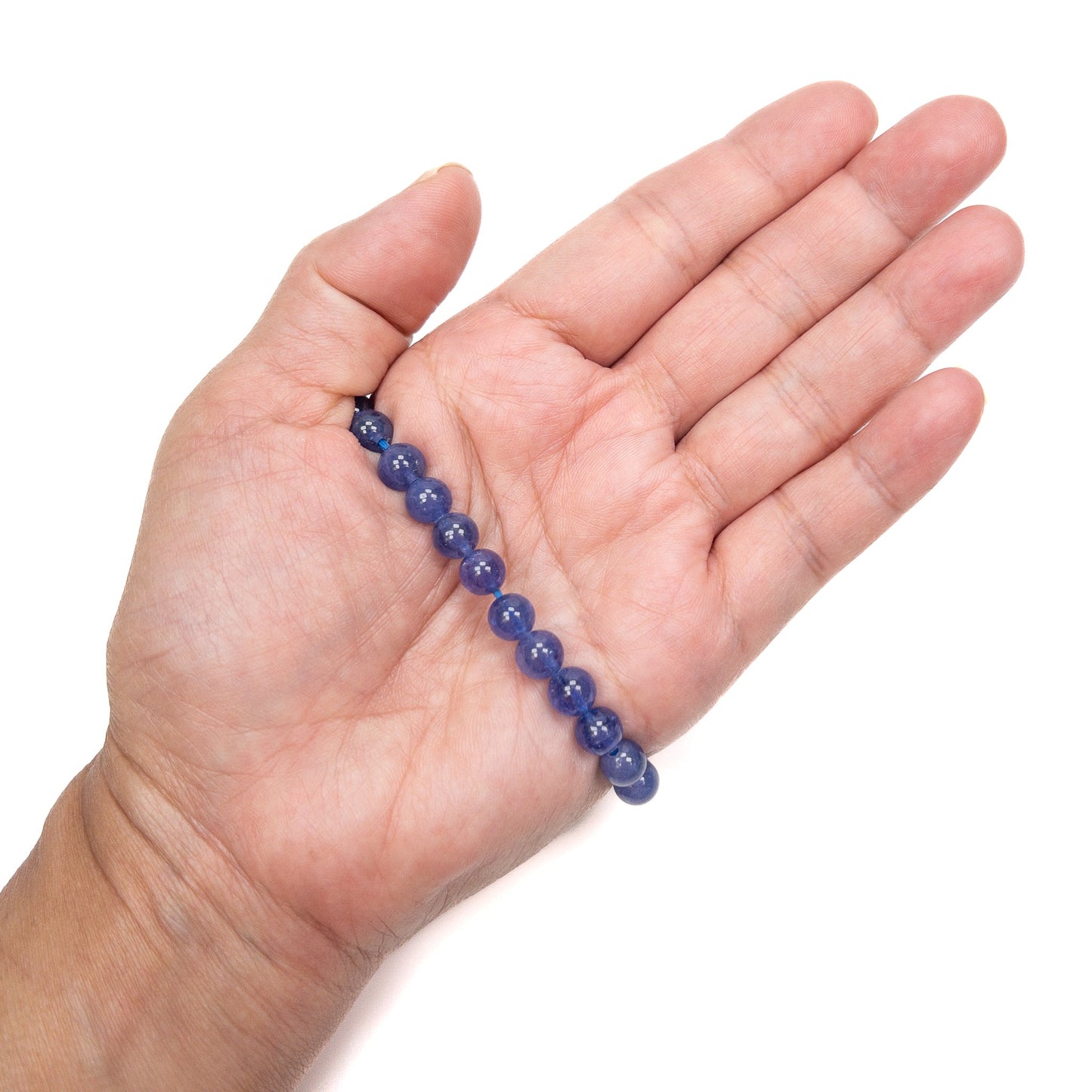 Tanzanite Stretchy Cord Bracelet 7mm Smooth Round Bead - 1 pc.