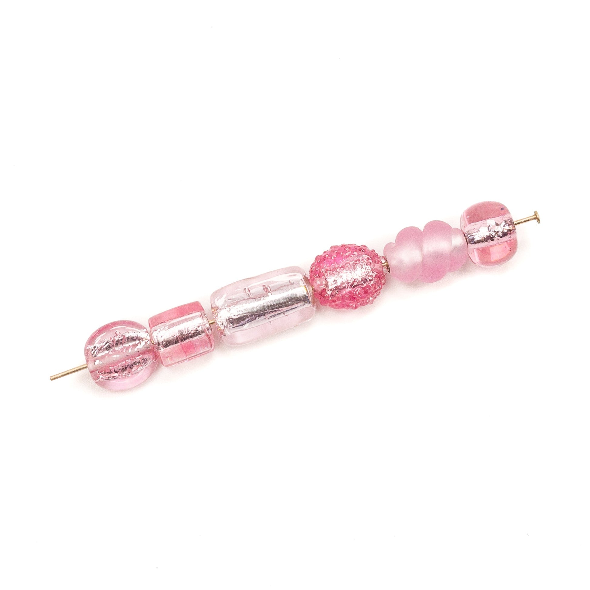 Think Pink Lampwork Glass Bead Mix - 6 pcs.