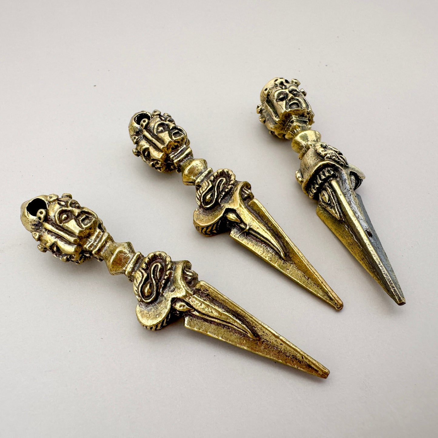 Tibetan Dorje Varje Brass Amulet Spear Pendant - 1 pc. (M1935)