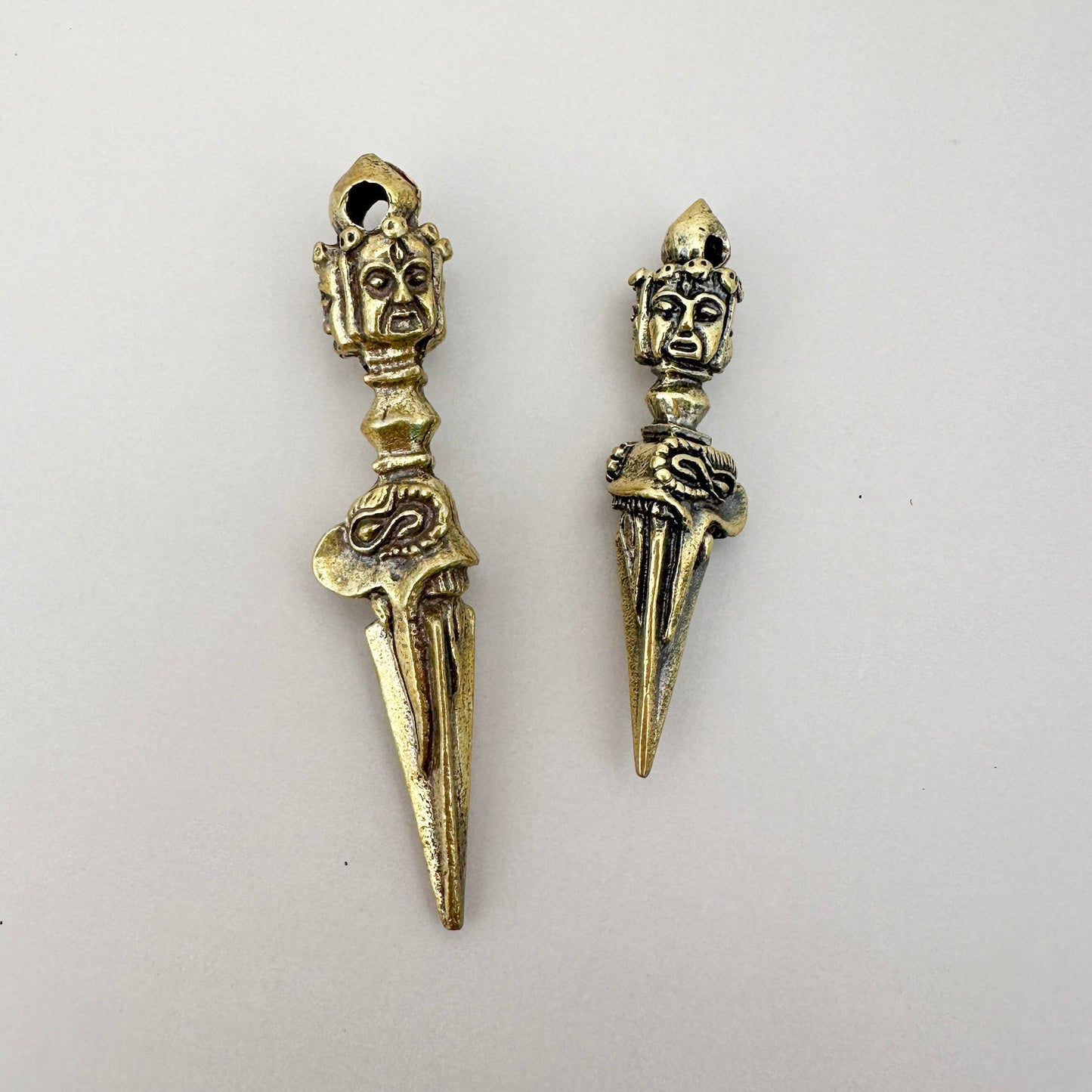 Tibetan Dorje Varje Brass Amulet Spear Pendant - 1 pc. (M1935)