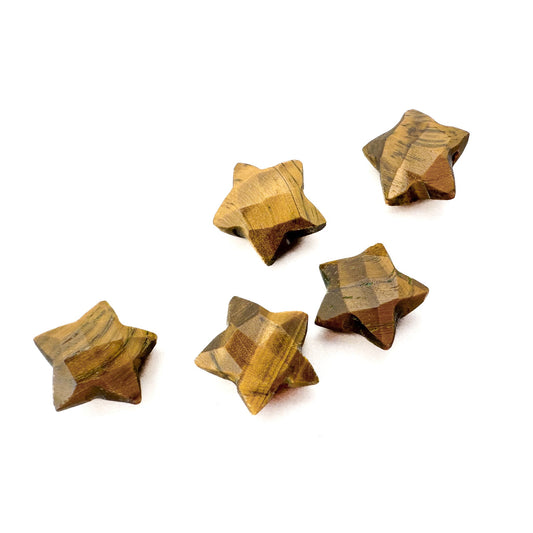 Tiger Eye 10mm Faceted Star Briolette Bead - 1 pc. (P2725)