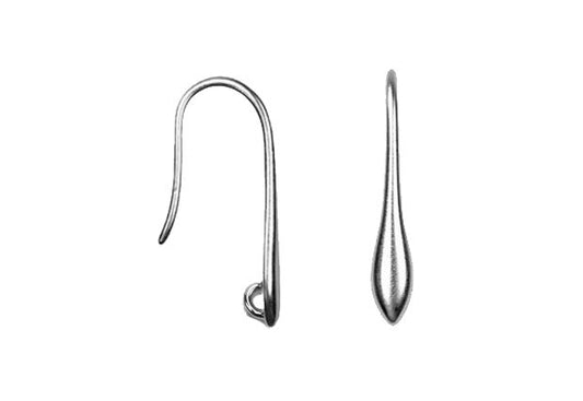 Tiny Marquise Loop + Hook Earwire (Sterling Silver) - 1 pair-The Bead Gallery Honolulu