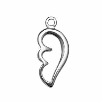 Tiny Angel Wing Charm - Sterling Silver (1 pc/M1582)-The Bead Gallery Honolulu