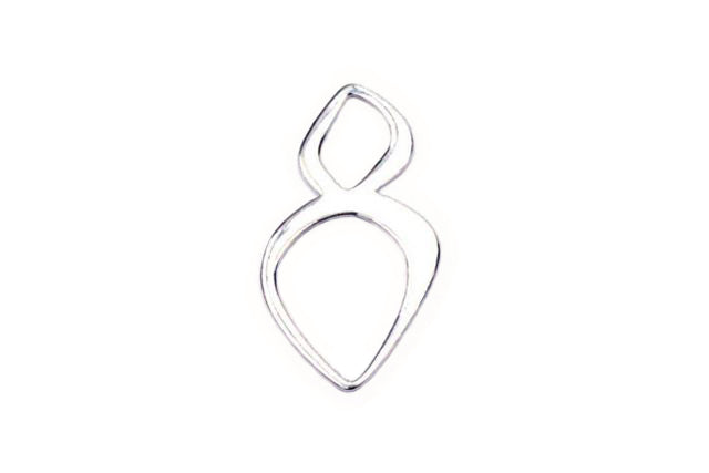 Abstract Two Leaf Link (Sterling Silver) - 1 pc.