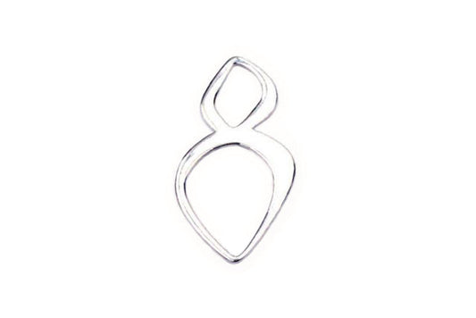 Abstract Two Leaf Link (Sterling Silver) - 1 pc.