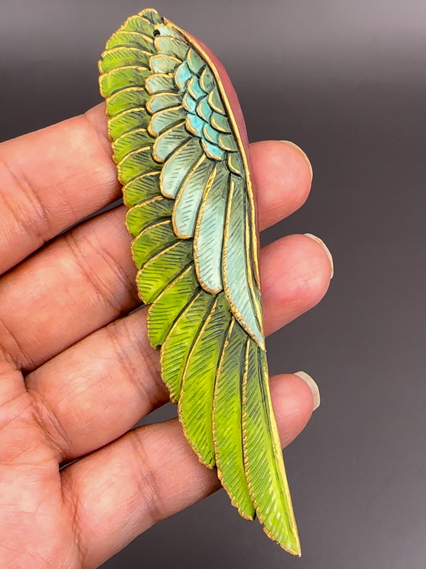 Wing and Feather Pendants - Handcarved & Handpainted Wood from Bali (J267)