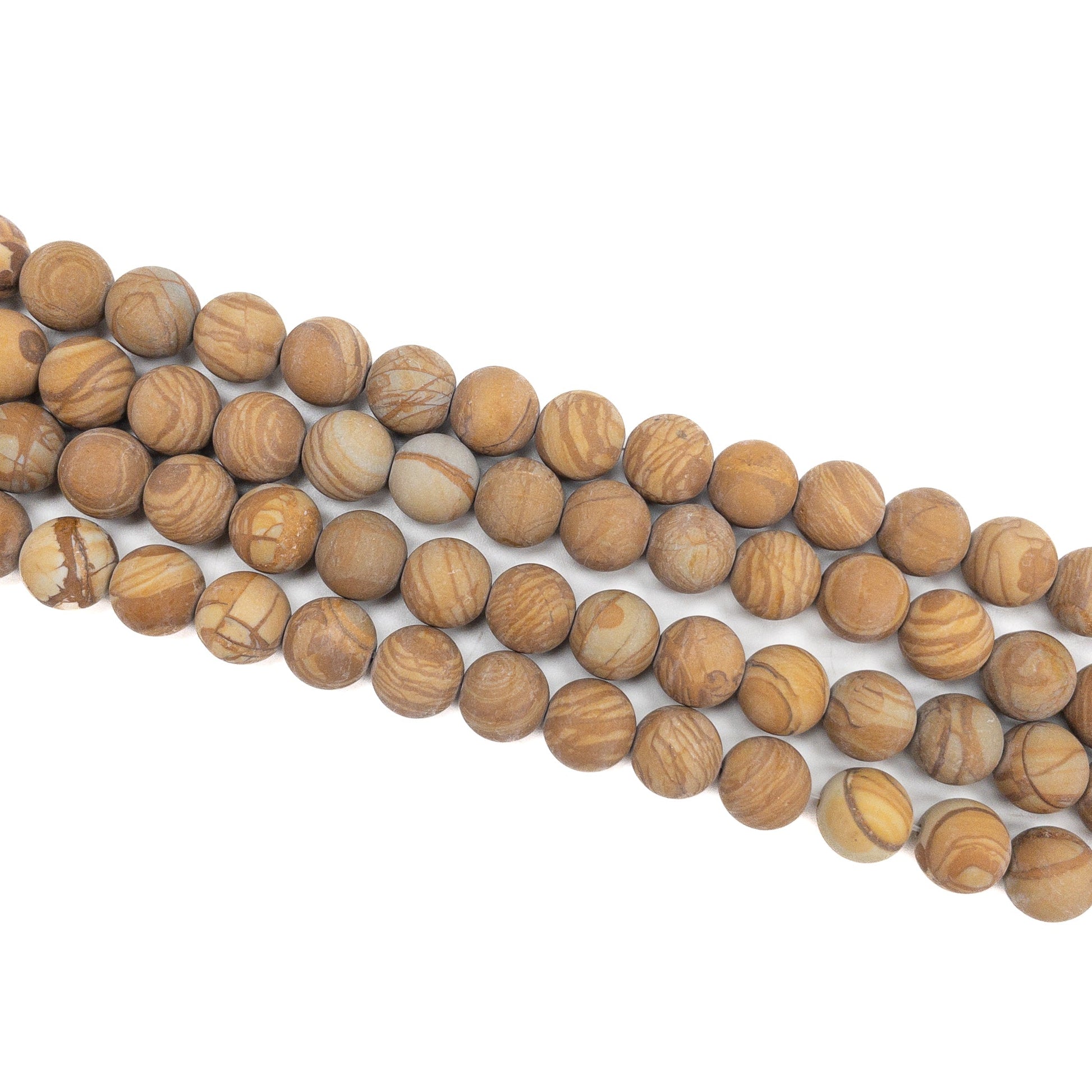 Wood Jasper 10mm Matte Round Bead - 7.5" Strand