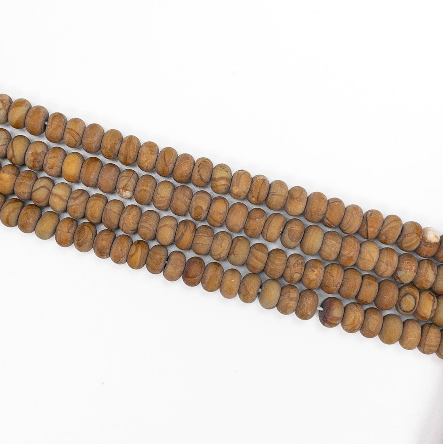 Wood Jasper 5x8mm Matte Rondelle Bead - 7.5" Strand