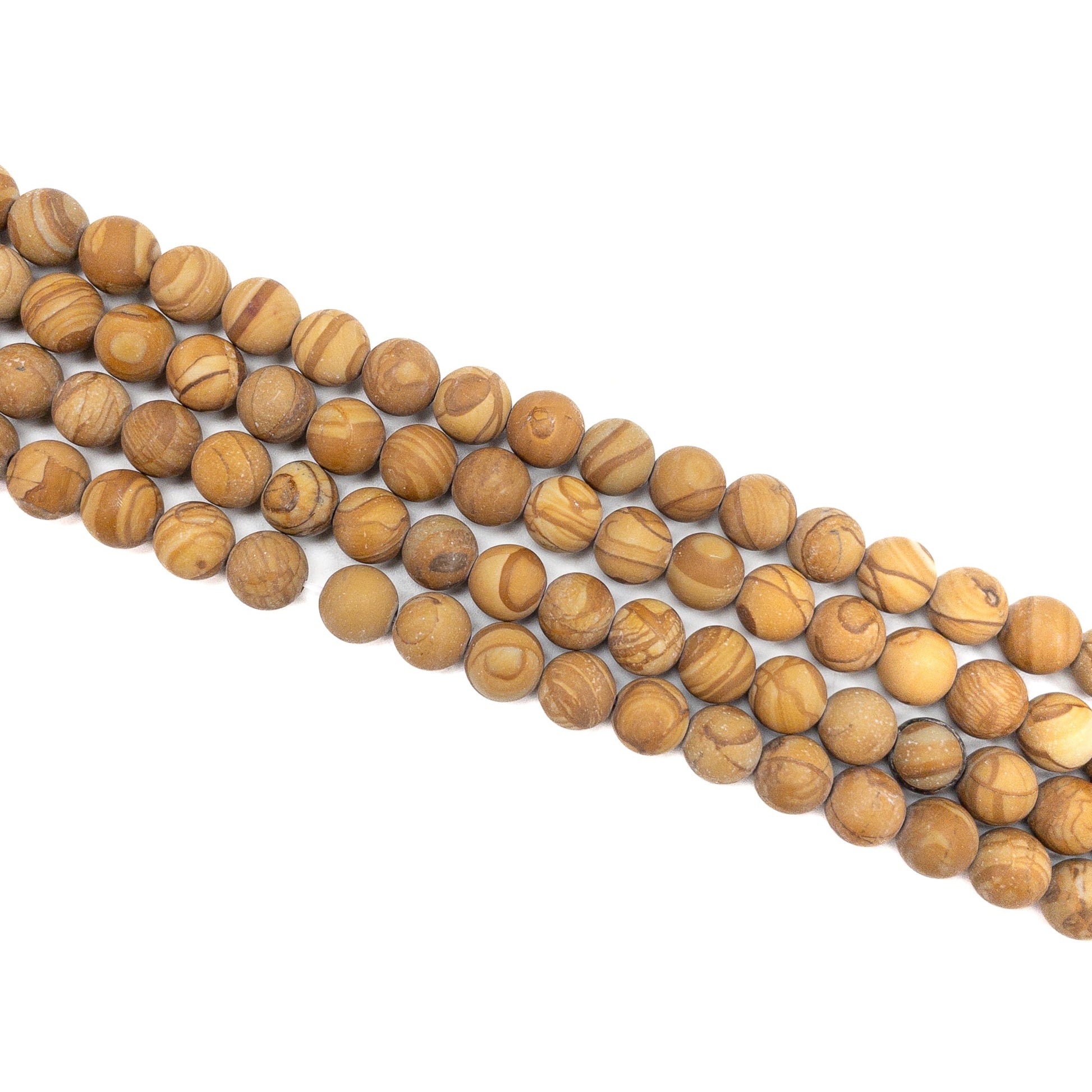 Wood Jasper 8mm Matte Round Bead - 7.5" Strand