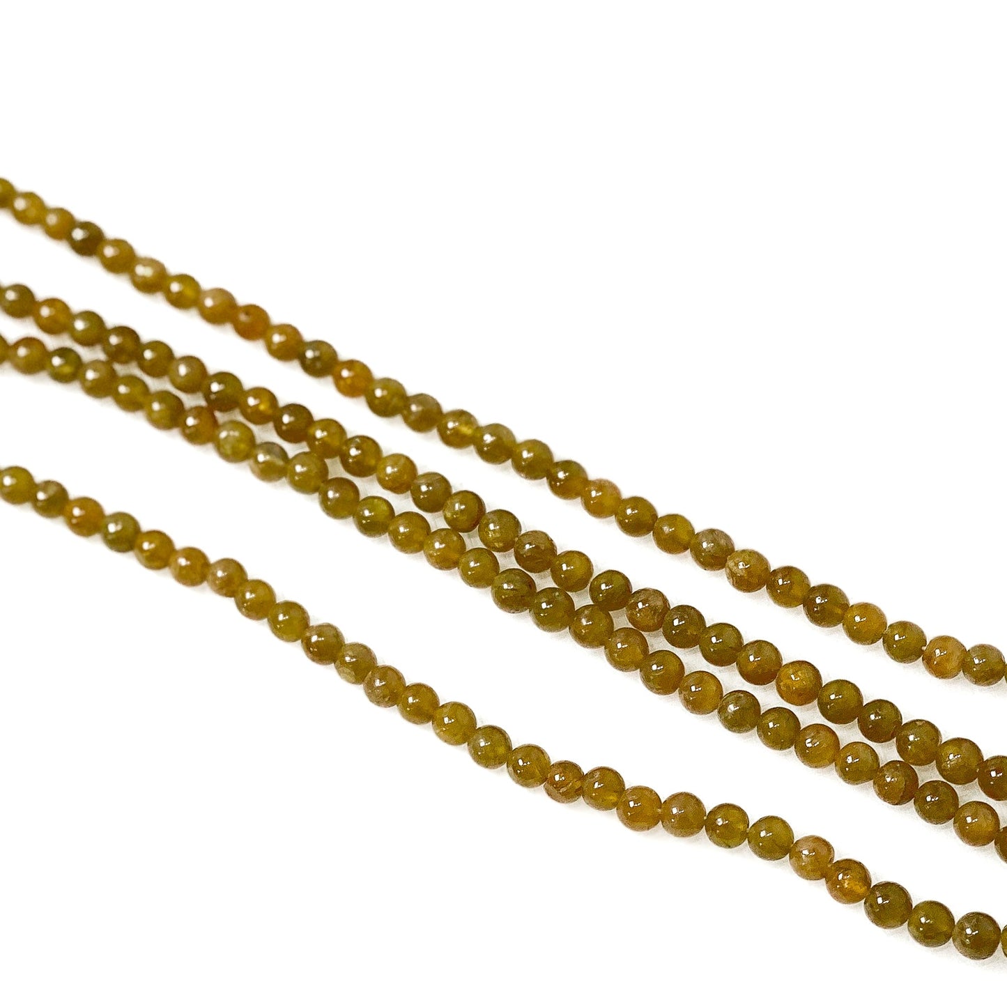 Yellow Tourmaline 5mm Smooth Round Bead - 8" Strand