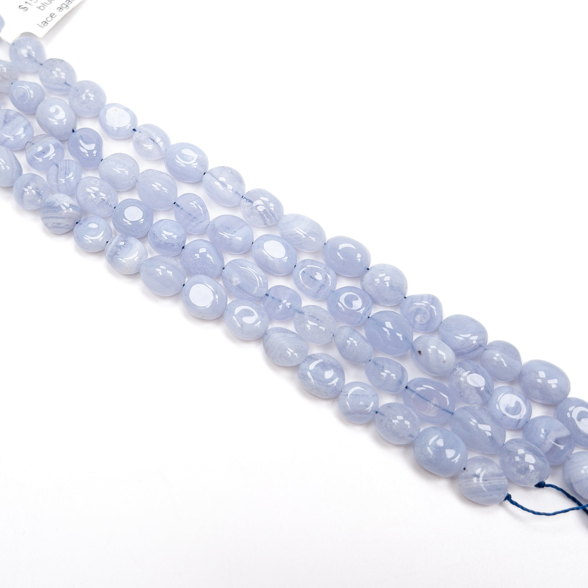 Blue Lace Agate 8x10mm Pebble Bead - 7.75" Strand