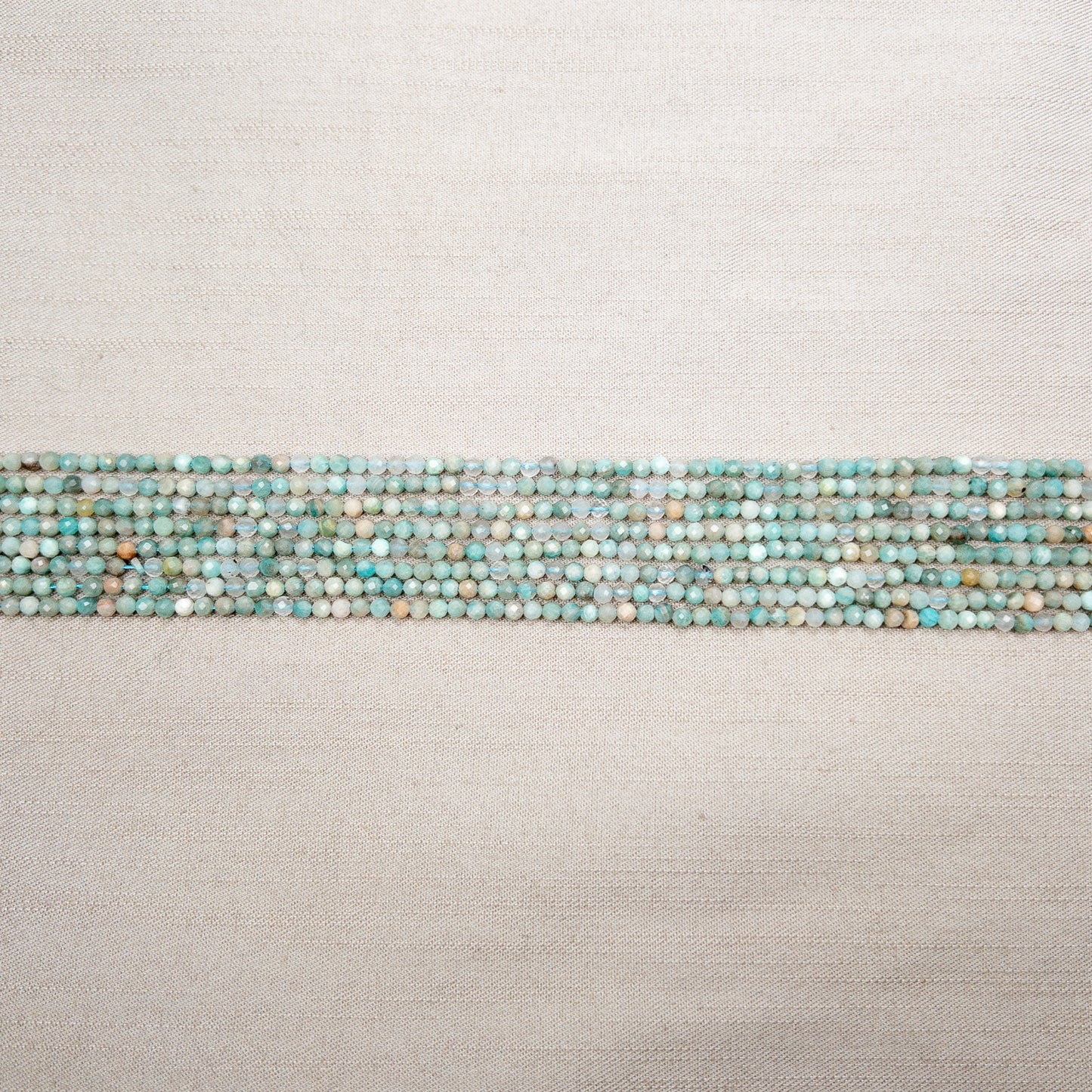 Amazonite 3mm Faceted Round Bead - 7.5" Strand