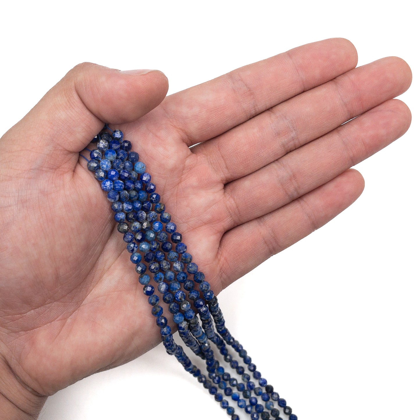 Lapis 4mm Faceted Round Bead - 7.5" Strand