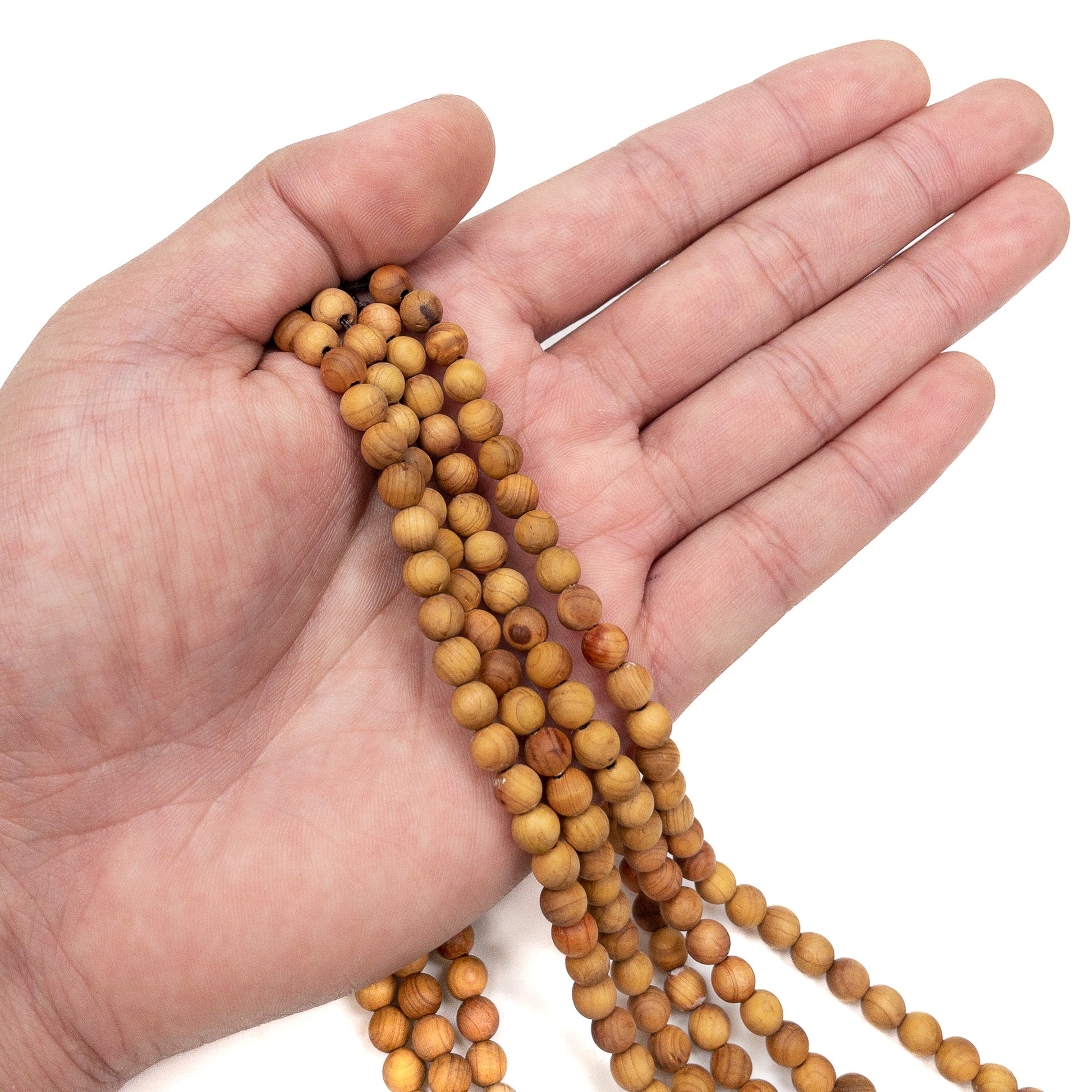 Golden Sandalwood 6mm Round Bead - 15" Strand