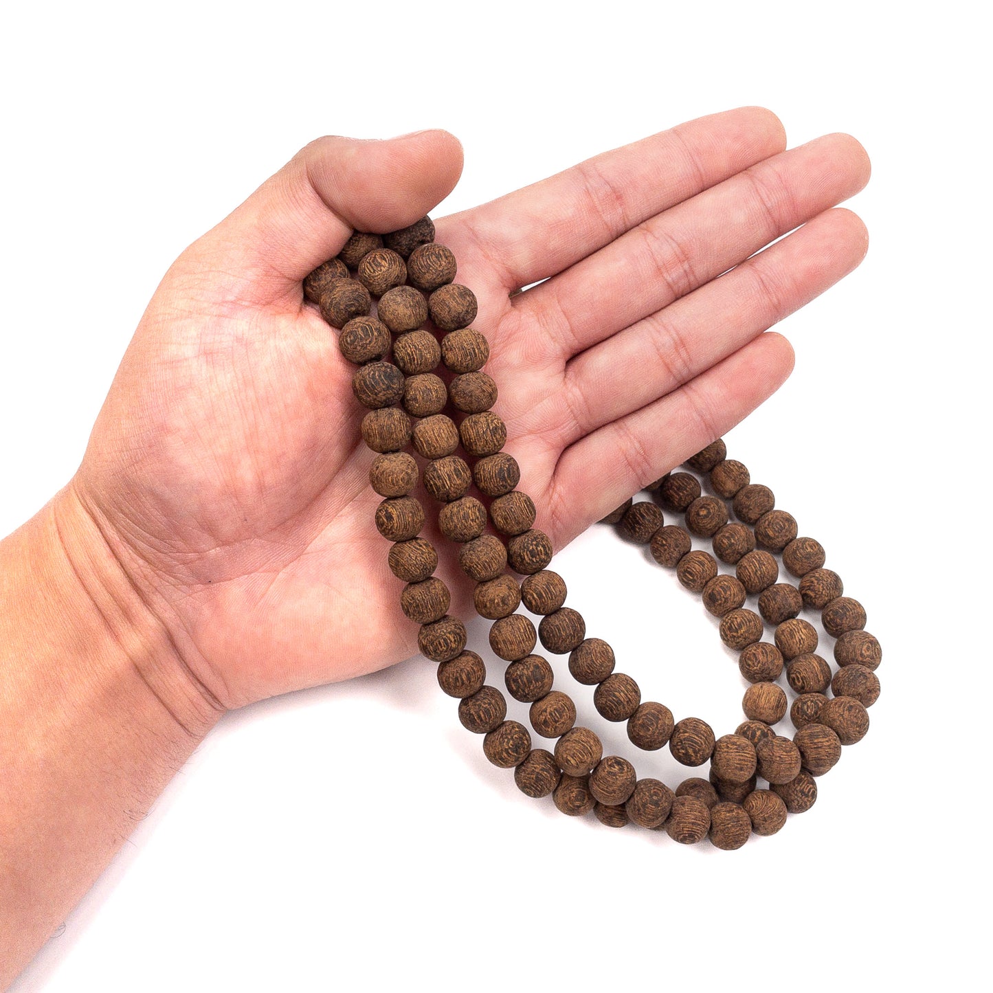 Madre de Cacao Wood Matte Finish 10mm Round Bead - 16" Strand