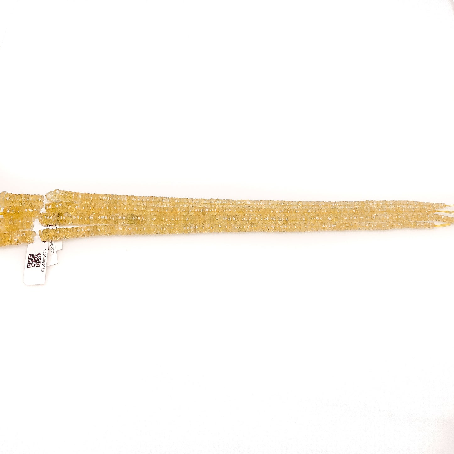 Heliodor (Yellow Aquamarine) Graduated Faceted Slice Bead (2 Quantities Available)