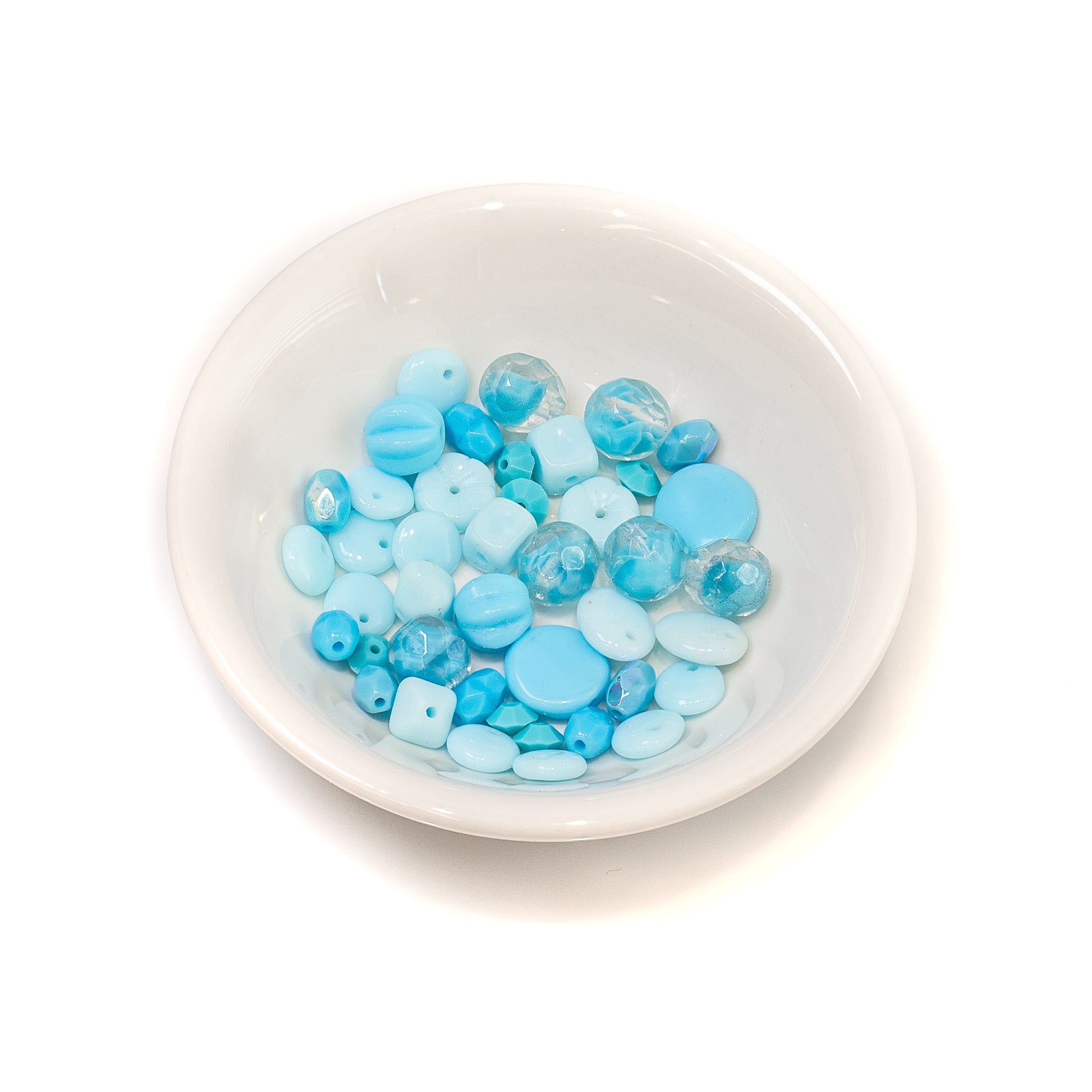 Vintage Aqua Glass Bead Mixes - Appox. 40 pcs.