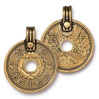 Asian Coin Charm (3 Colors Available) - 1 pc.